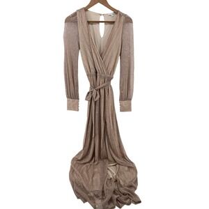 fitted lace wedding dress Baltic Born Womens Meghan Velvet Wrap Maxi Dress | Deep Green